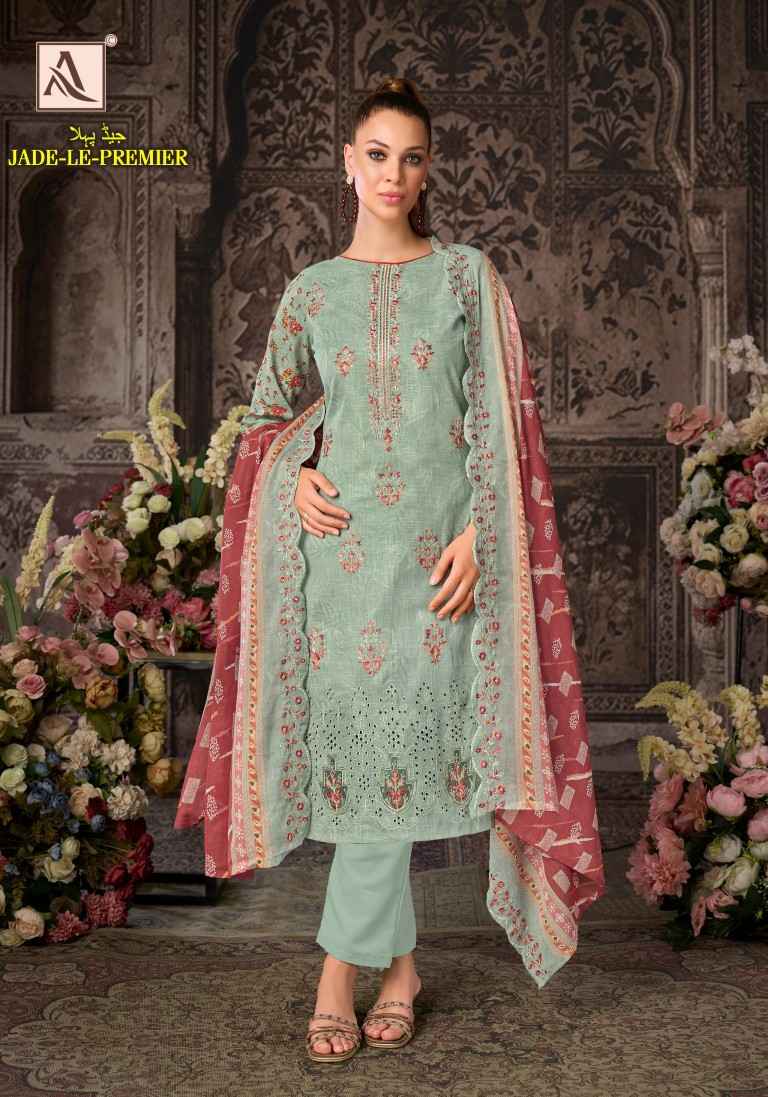 ALOK JADE LE PREMIER PURE CAMBRIC COTTON LINEN PAKISTANI DRESS MATERIAL