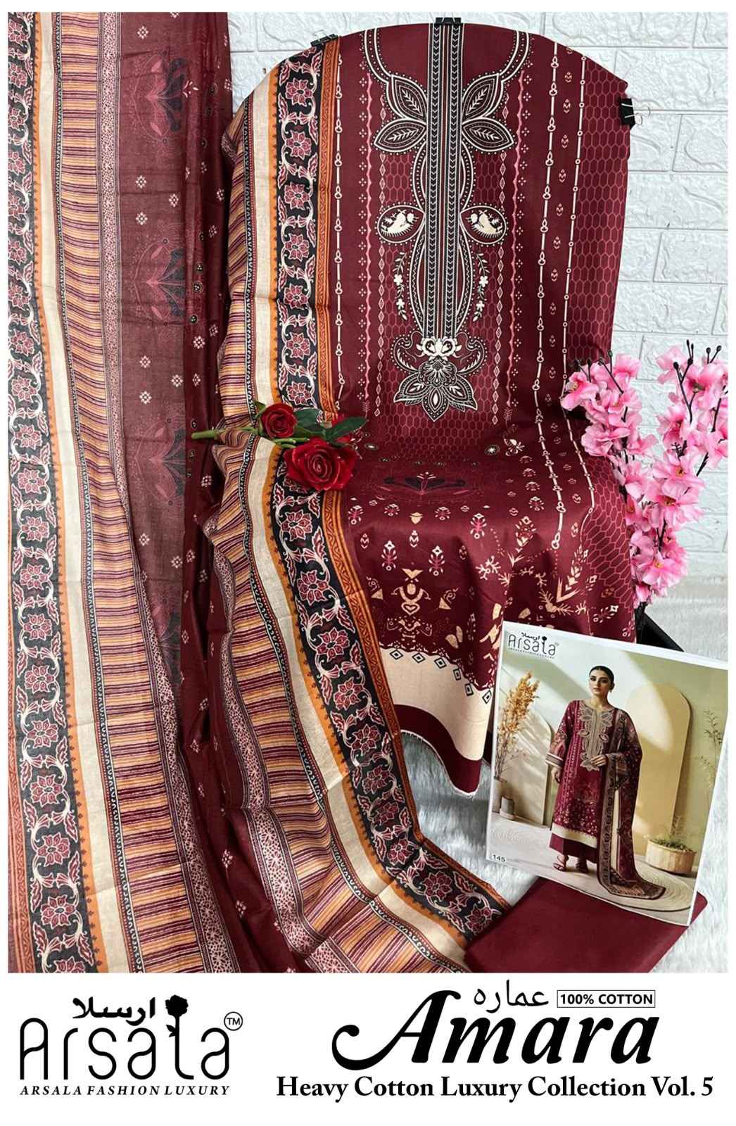 ARSALA AMARA VOL-5 HEAVY LAWN COTTON PRINTED DRESS MATERIAL 