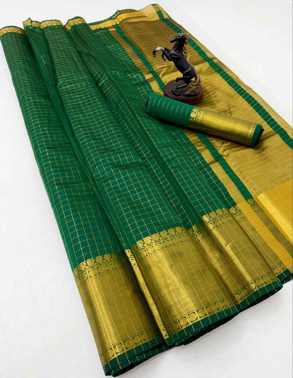BANARASI KATAN SILK COPPER ZARI WEAVING SAREE 