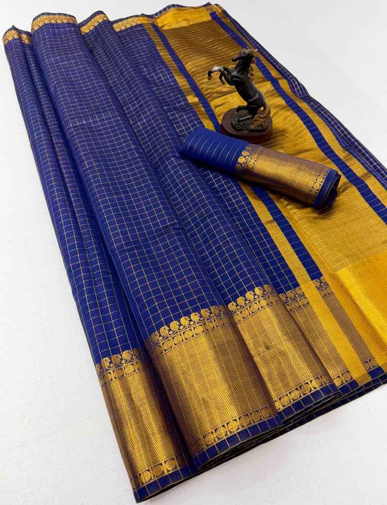 BANARASI KATAN SILK COPPER ZARI WEAVING SAREE 