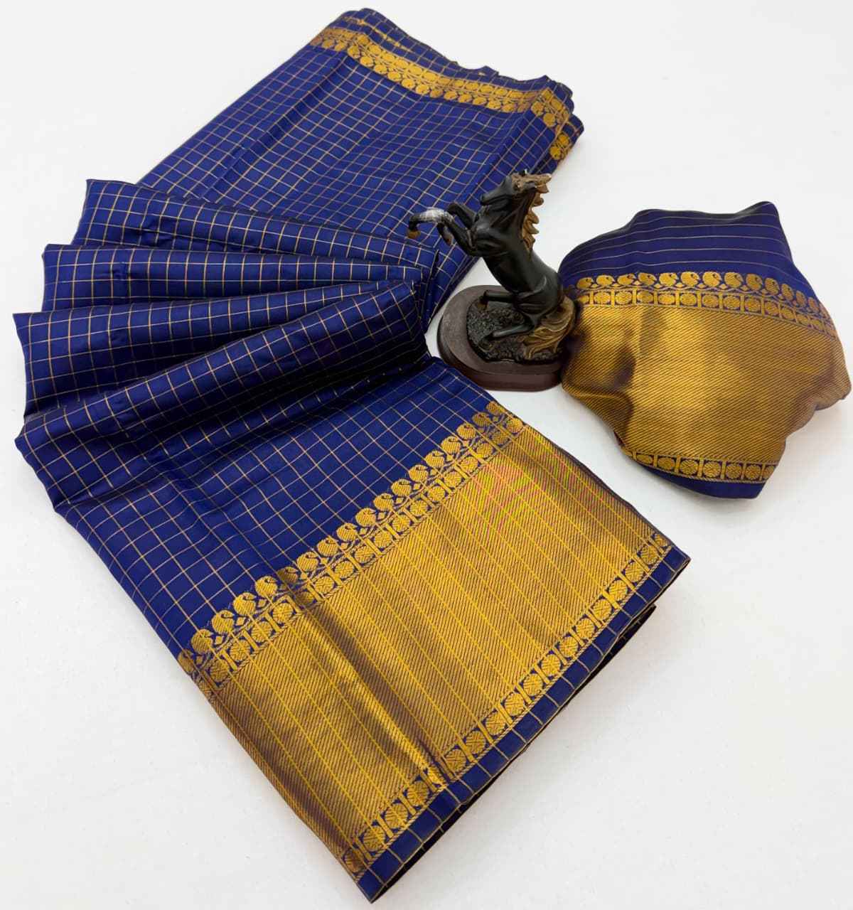 BANARASI KATAN SILK COPPER ZARI WEAVING SAREE 