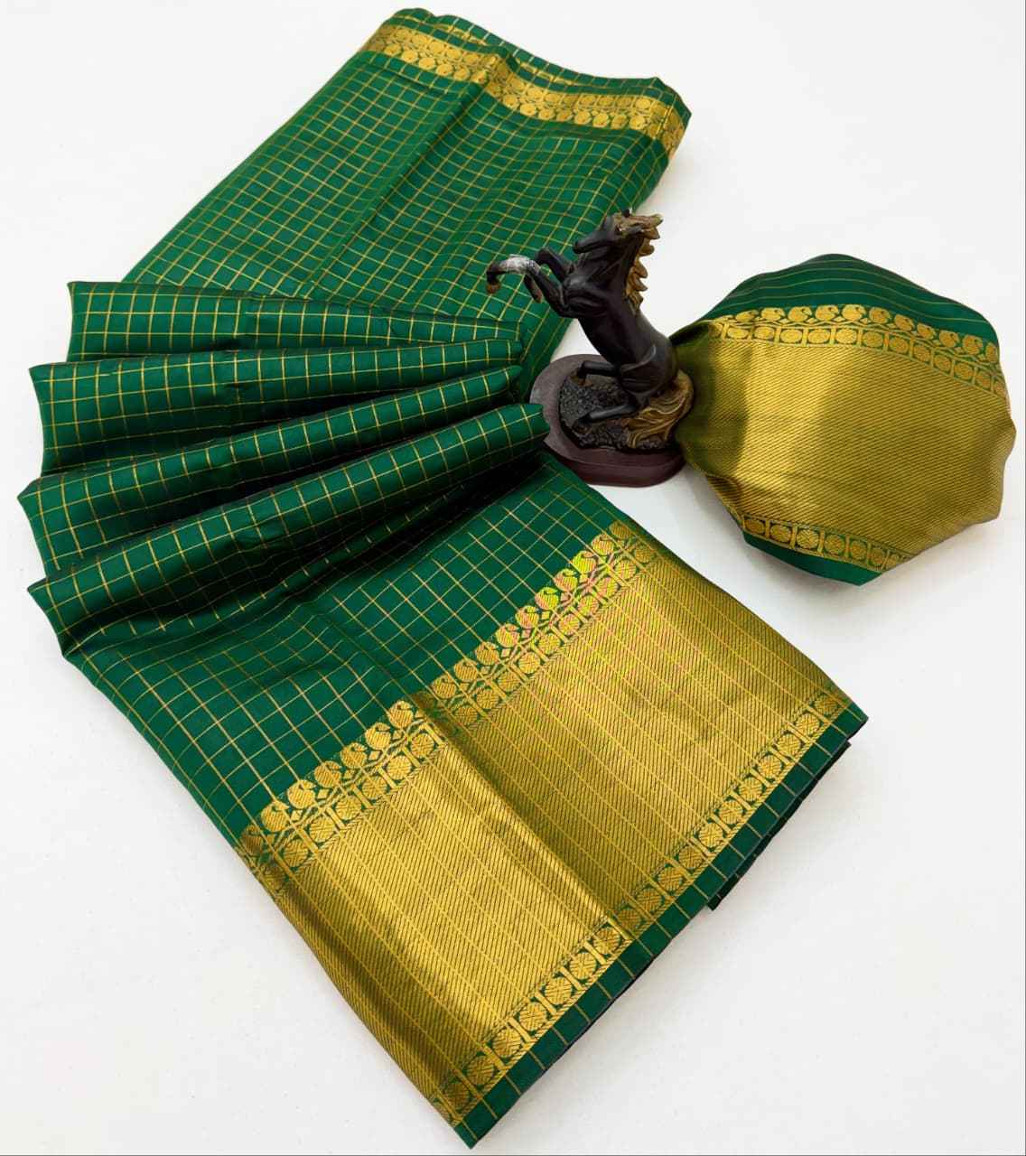 BANARASI KATAN SILK COPPER ZARI WEAVING SAREE 