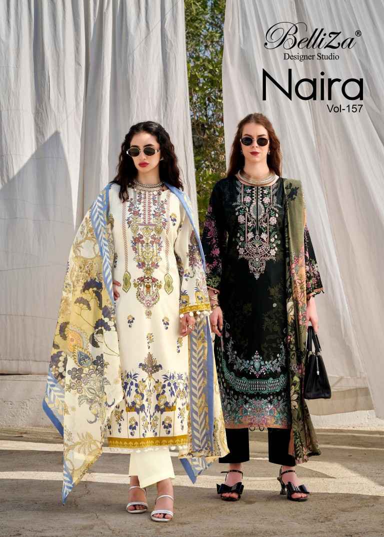 BELLIZA NAIRA VOL-157 PURE COTTON EMBROIDERY DRESS MATERIAL
