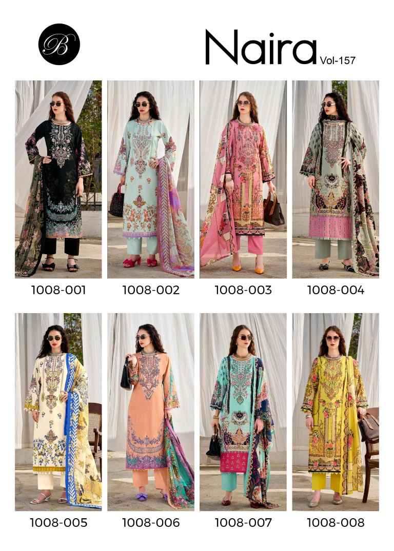 BELLIZA NAIRA VOL-157 PURE COTTON EMBROIDERY DRESS MATERIAL