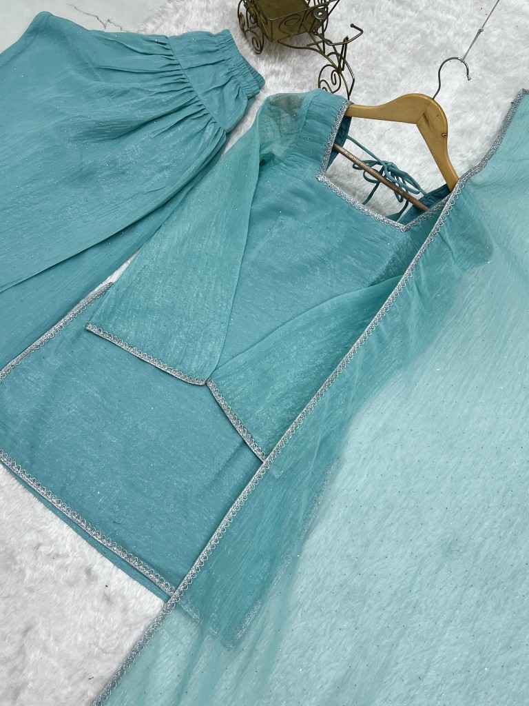 CRUNCHY SILK SIROSKI WORK FARSHI SALWAR SUIT