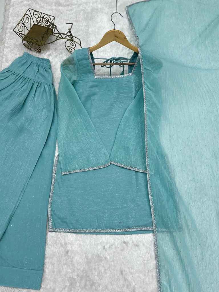 CRUNCHY SILK SIROSKI WORK FARSHI SALWAR SUIT