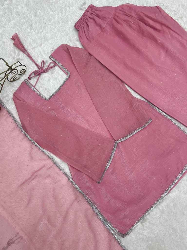CRUNCHY SILK SIROSKI WORK FARSHI SALWAR SUIT