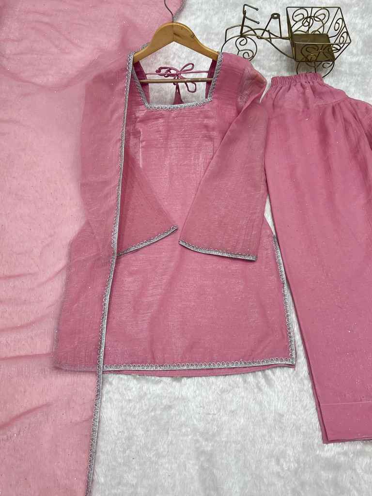 CRUNCHY SILK SIROSKI WORK FARSHI SALWAR SUIT