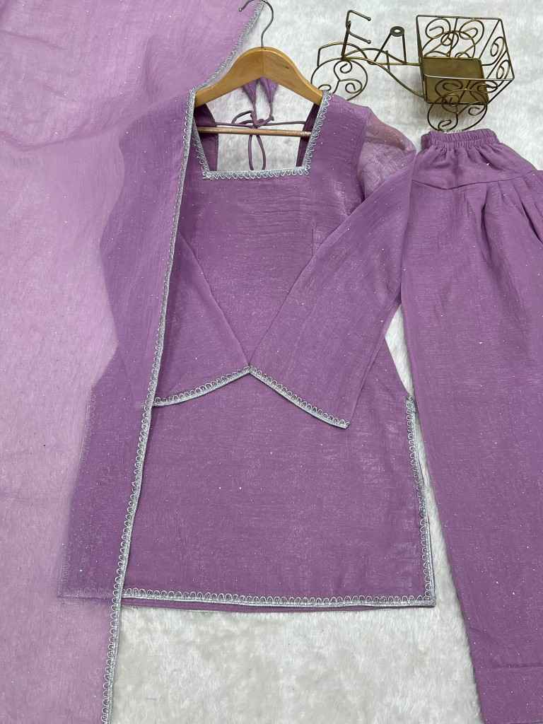 CRUNCHY SILK SIROSKI WORK FARSHI SALWAR SUIT