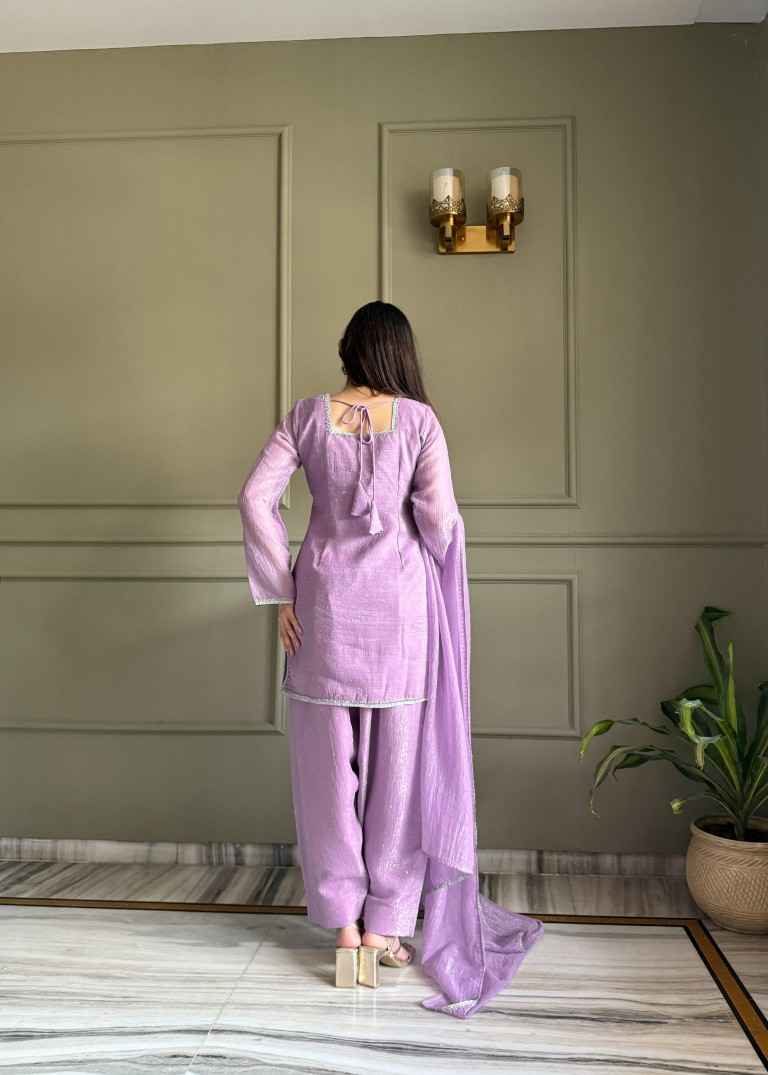 CRUNCHY SILK SIROSKI WORK FARSHI SALWAR SUIT