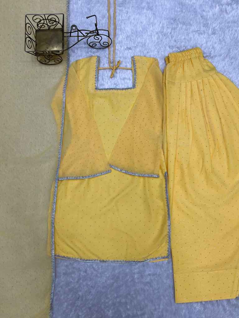 CRUNCHY SILK SIROSKI WORK FARSHI SALWAR SUIT