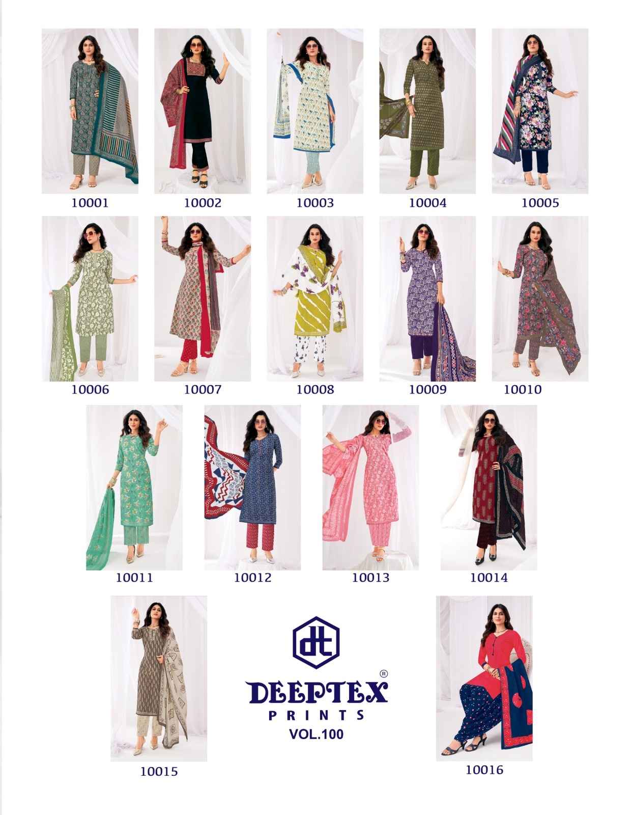 DEEPTEX MISS INDIA VOL-100 PURE COTTON DRESS MATERIAL