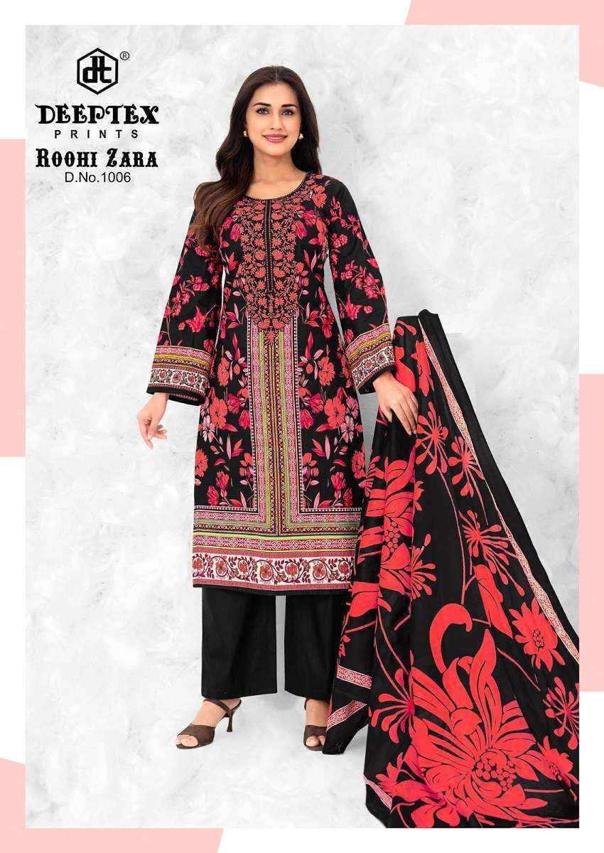 DEEPTEX ROOHI ZARA VOL-10 PURE POPLIN LAWN DRESS MATERIAL 