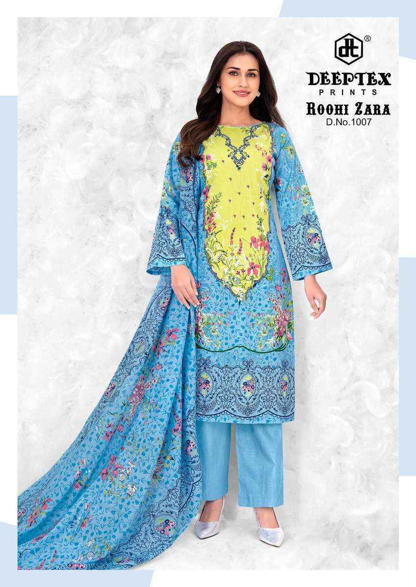 DEEPTEX ROOHI ZARA VOL-10 PURE POPLIN LAWN DRESS MATERIAL 
