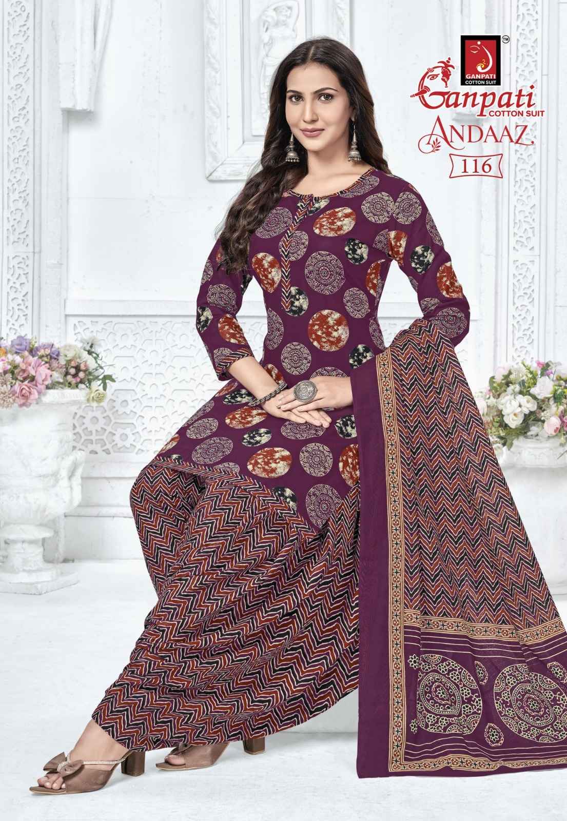GANPATI ANDAAZ VOL-4 COTTON PRINTED PATIYALA DRESS MATERIAL