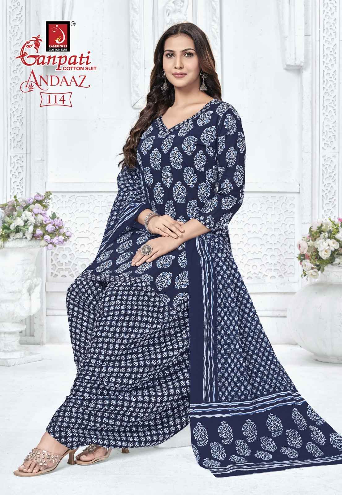 GANPATI ANDAAZ VOL-4 COTTON PRINTED PATIYALA DRESS MATERIAL