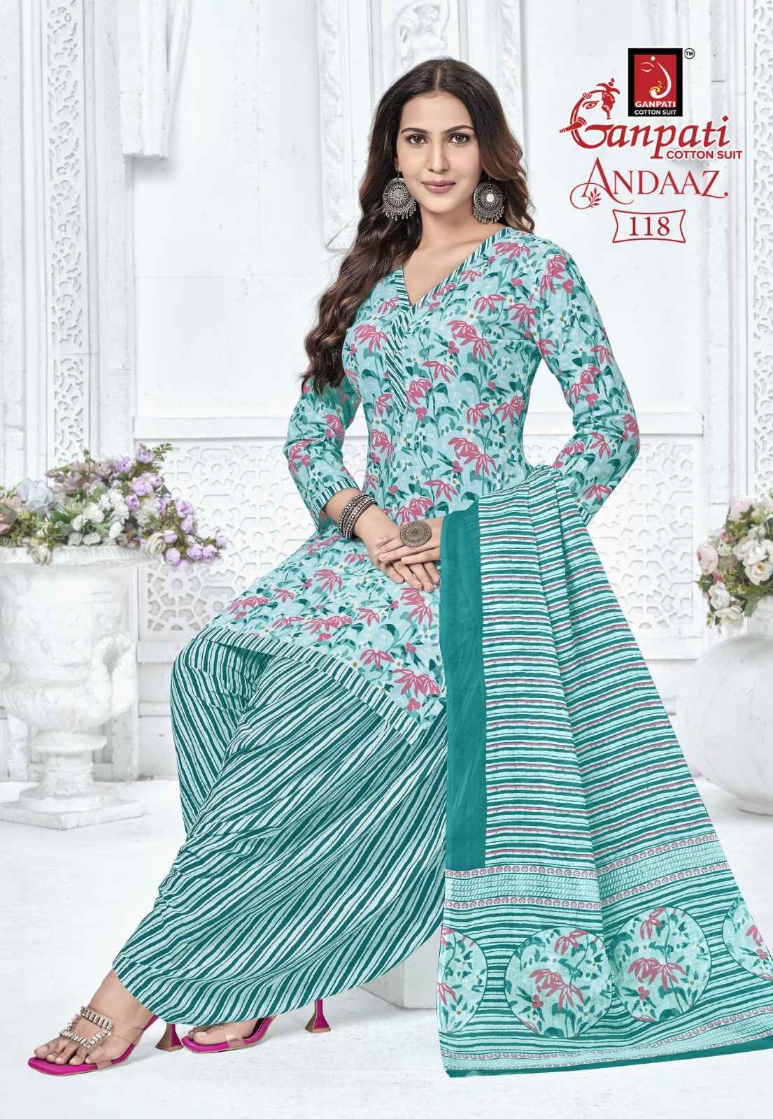 GANPATI ANDAAZ VOL-4 COTTON PRINTED PATIYALA DRESS MATERIAL
