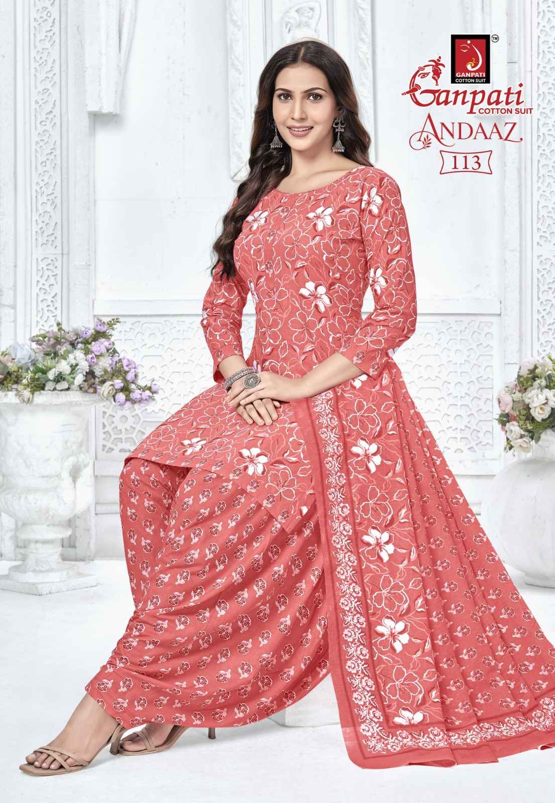 GANPATI ANDAAZ VOL-4 COTTON PRINTED PATIYALA DRESS MATERIAL