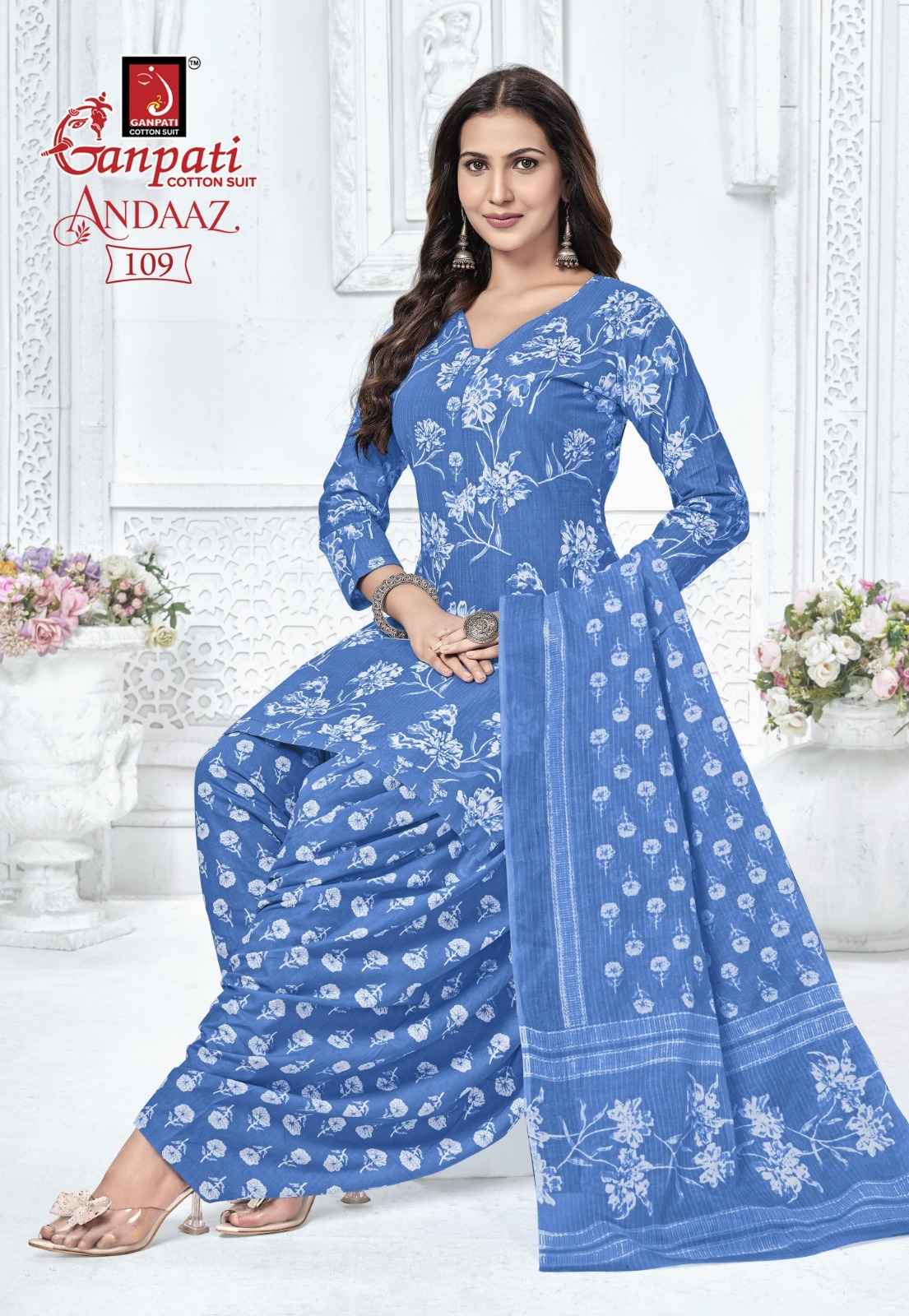 GANPATI ANDAAZ VOL-4 COTTON PRINTED PATIYALA DRESS MATERIAL