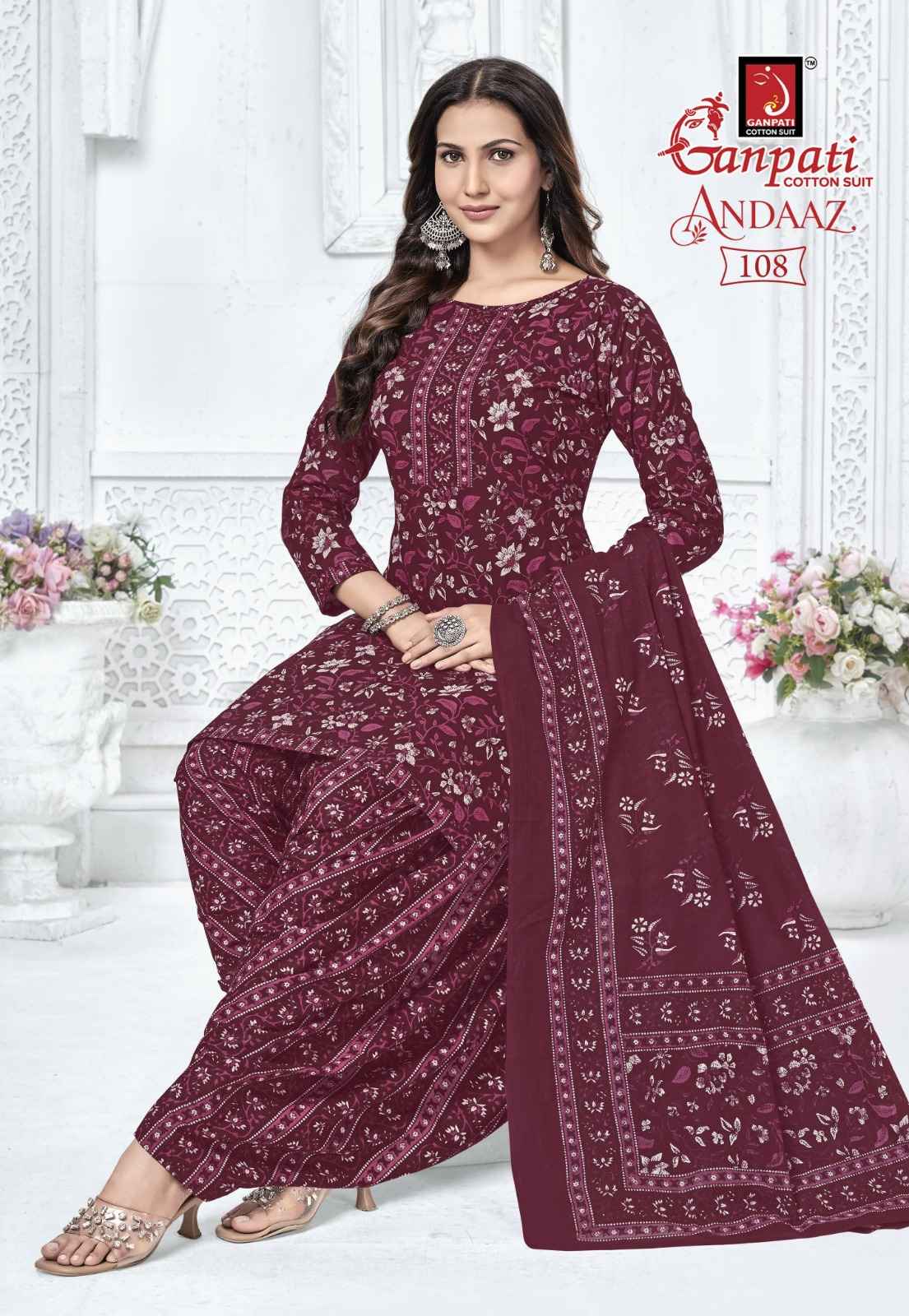 GANPATI ANDAAZ VOL-4 COTTON PRINTED PATIYALA DRESS MATERIAL