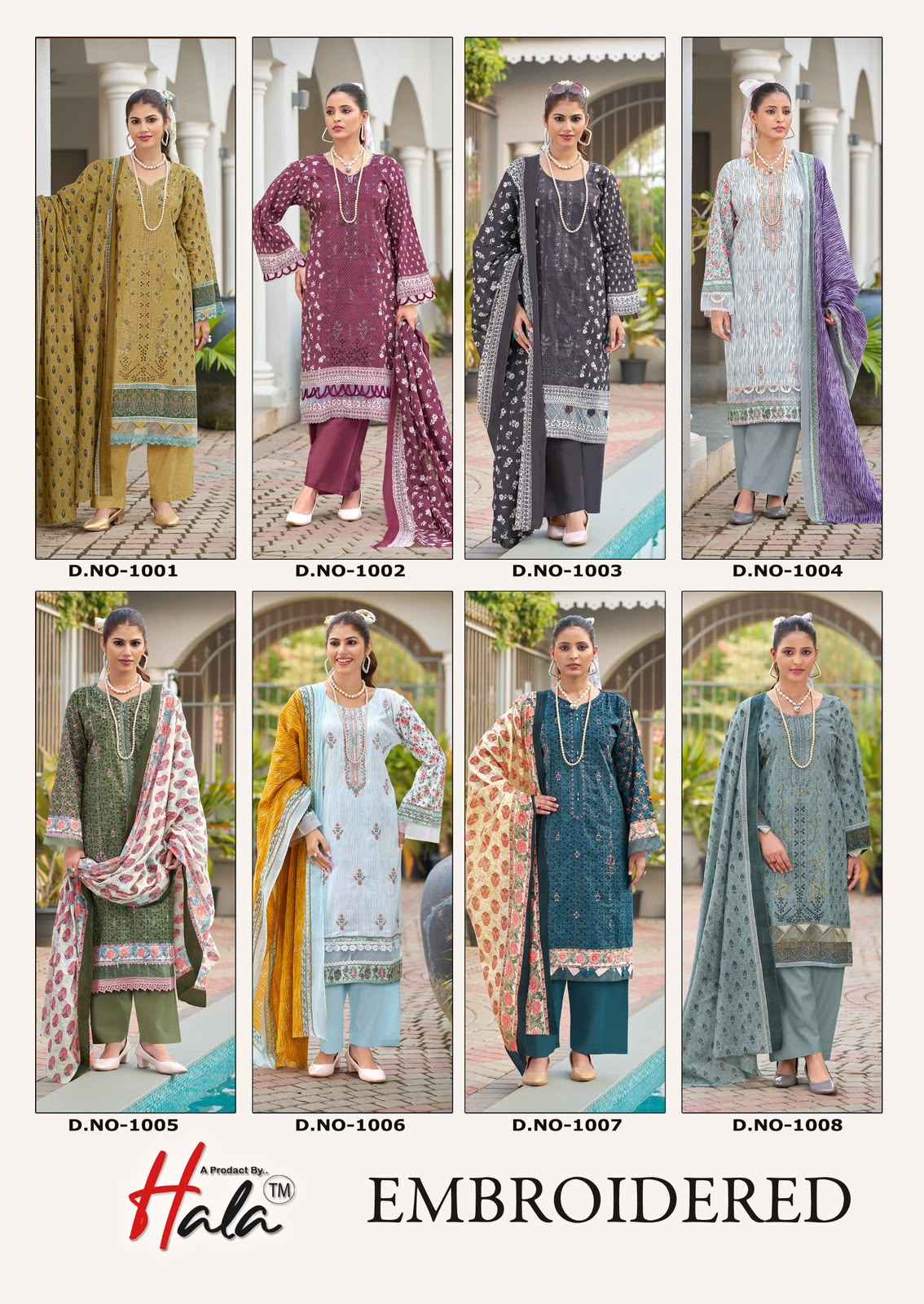 HALA EMBROIDERED PURE LAWN SELF EMBROIDERED WORK DRESS MATERIAL