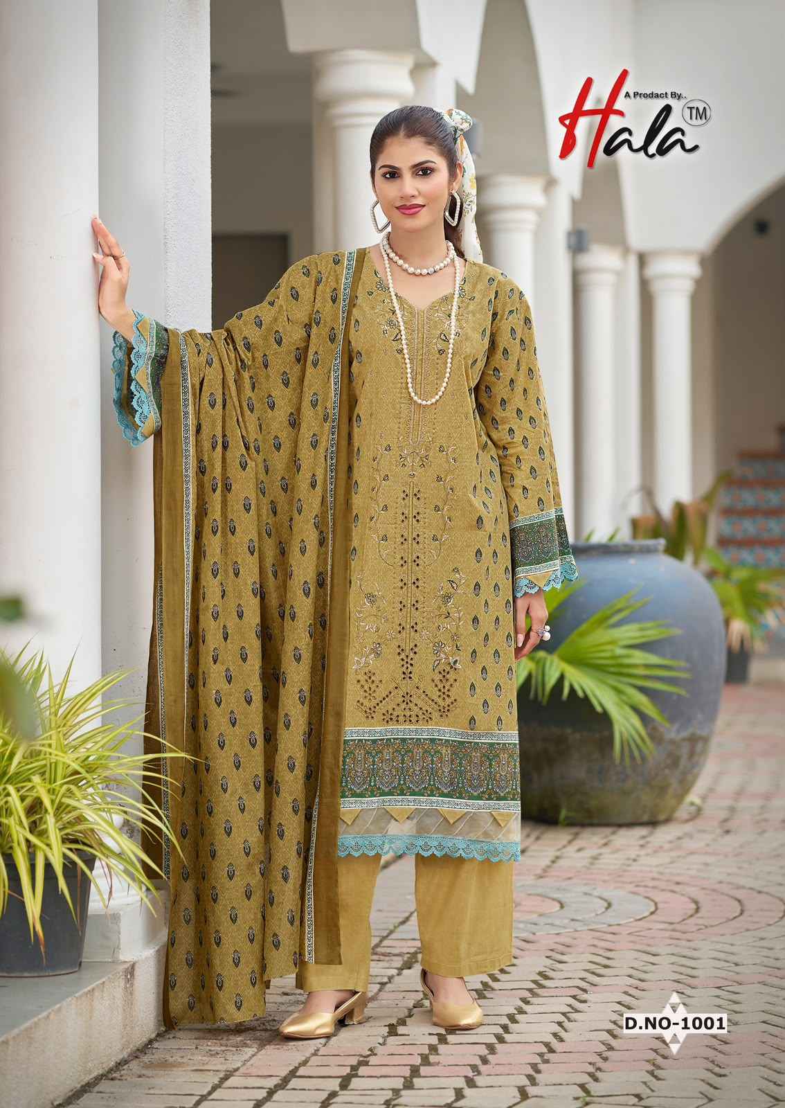 HALA EMBROIDERED PURE LAWN SELF EMBROIDERED WORK DRESS MATERIAL
