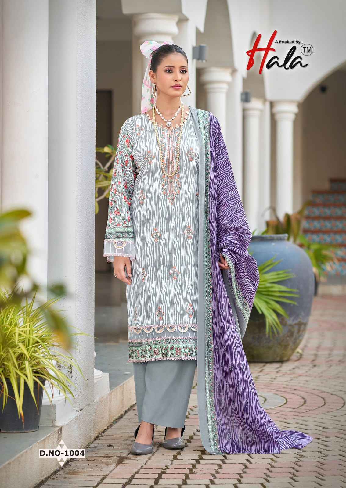 HALA EMBROIDERED PURE LAWN SELF EMBROIDERED WORK DRESS MATERIAL