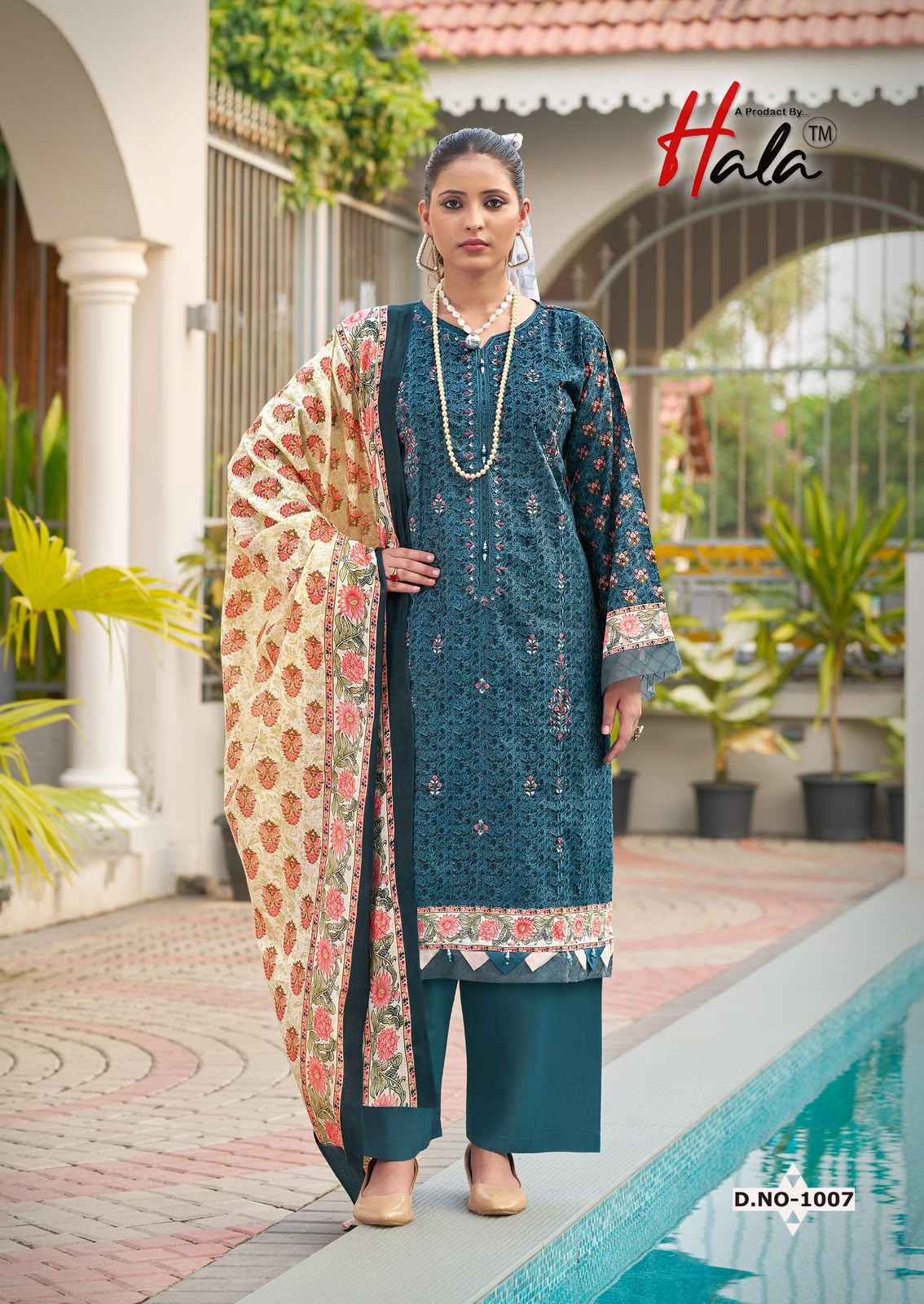 HALA EMBROIDERED PURE LAWN SELF EMBROIDERED WORK DRESS MATERIAL