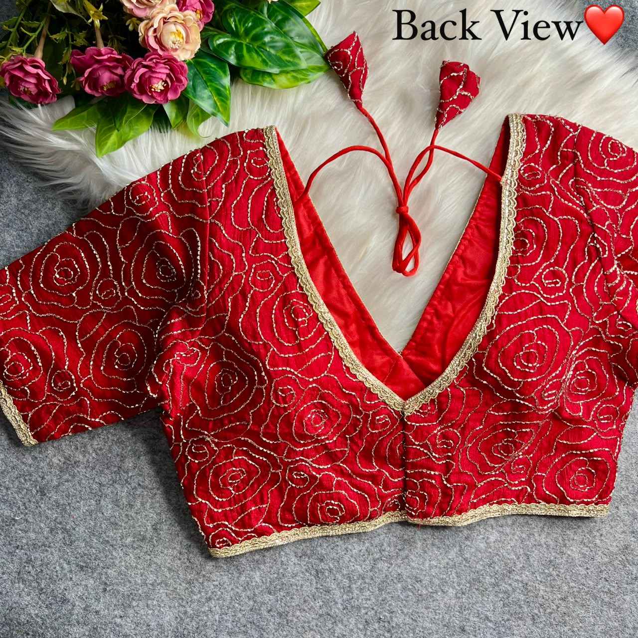 PURE VICHITRA SILK SEQUENCE WORK BLOUSE