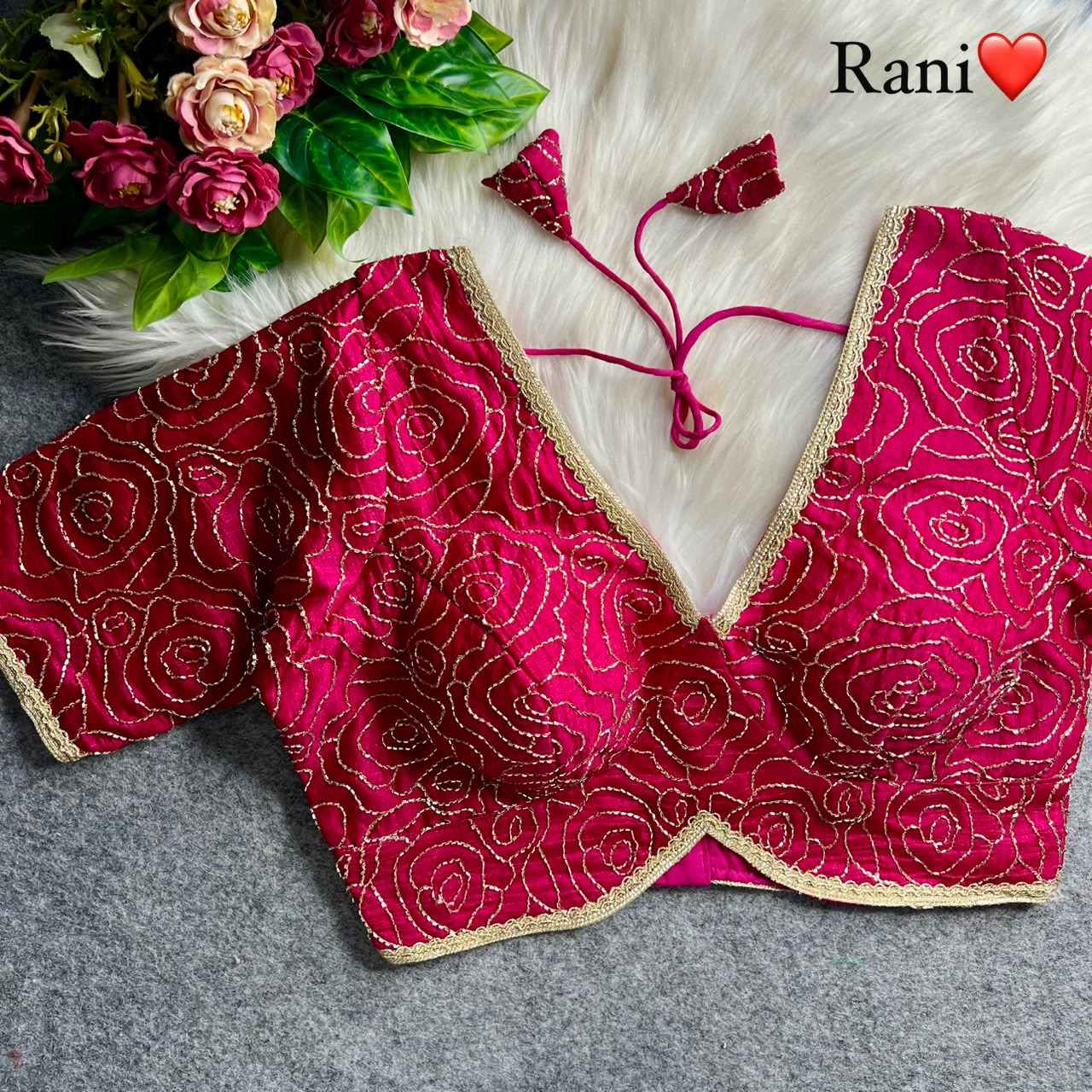 PURE VICHITRA SILK SEQUENCE WORK BLOUSE