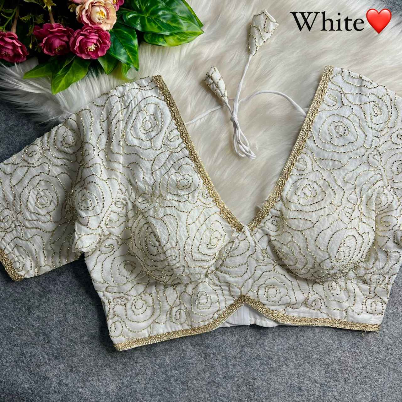 PURE VICHITRA SILK SEQUENCE WORK BLOUSE