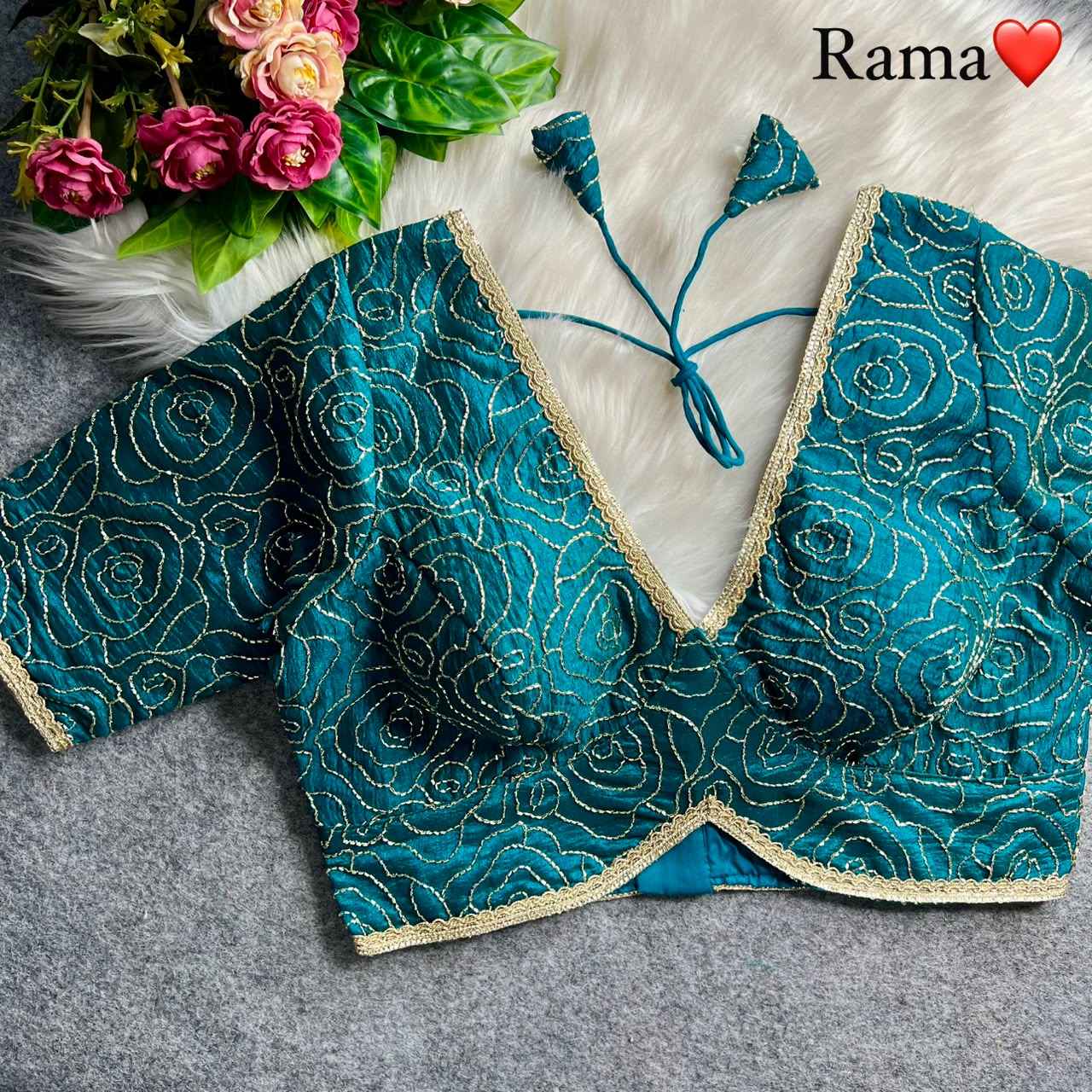 PURE VICHITRA SILK SEQUENCE WORK BLOUSE