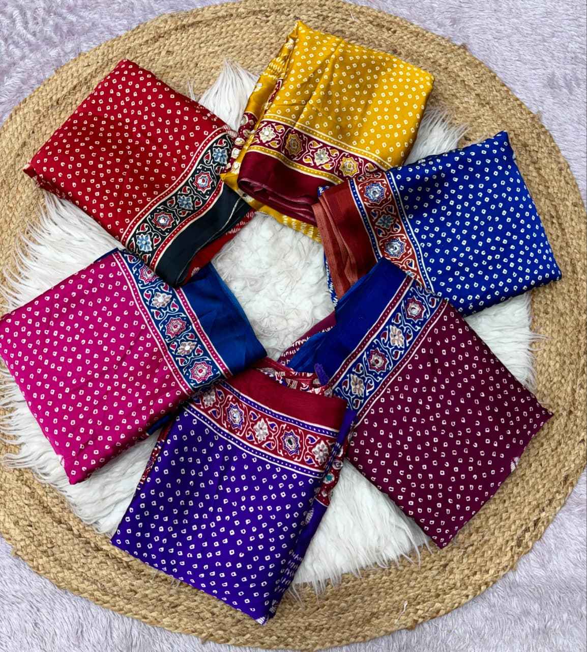 JAPAN SATTIN ORIGINAL MIRROR WORK SAREE 11