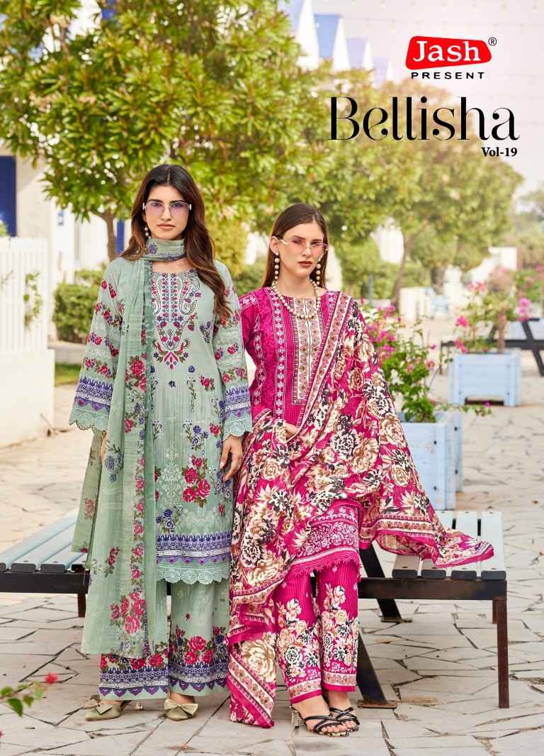 JASH BELLISHA VOL-19 PURE COTTON PAKISTANI PRINT DRESS MATERIAL
