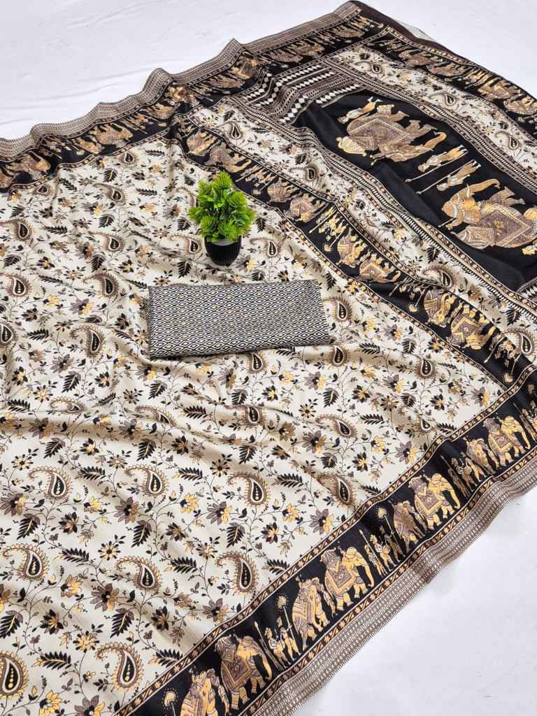 PURE KHADI COTTON WITH MEAL PRINT SAREE 