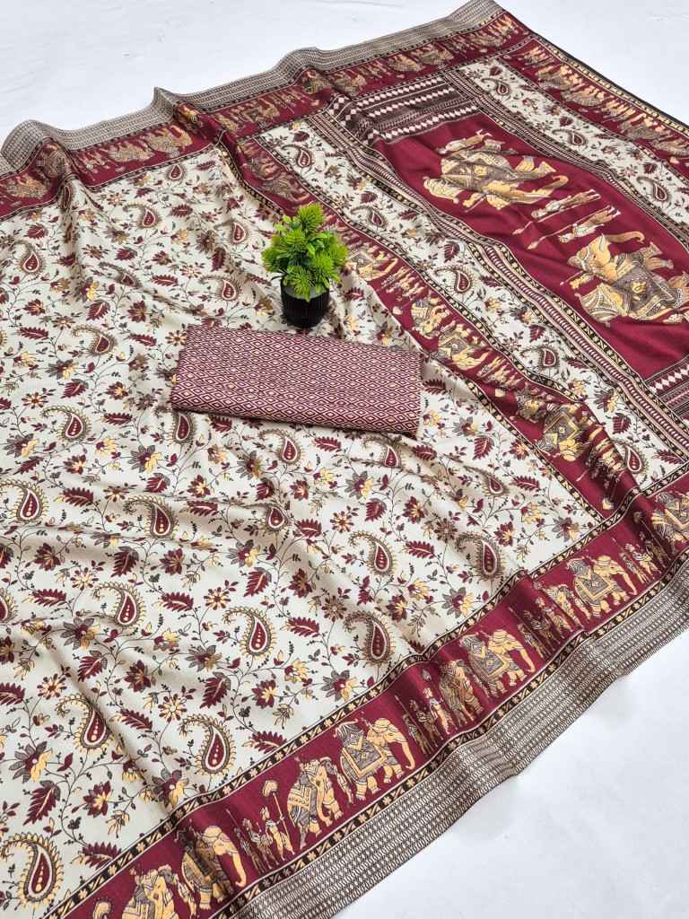 PURE KHADI COTTON WITH MEAL PRINT SAREE 