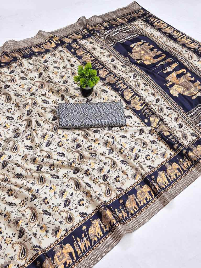 PURE KHADI COTTON WITH MEAL PRINT SAREE 