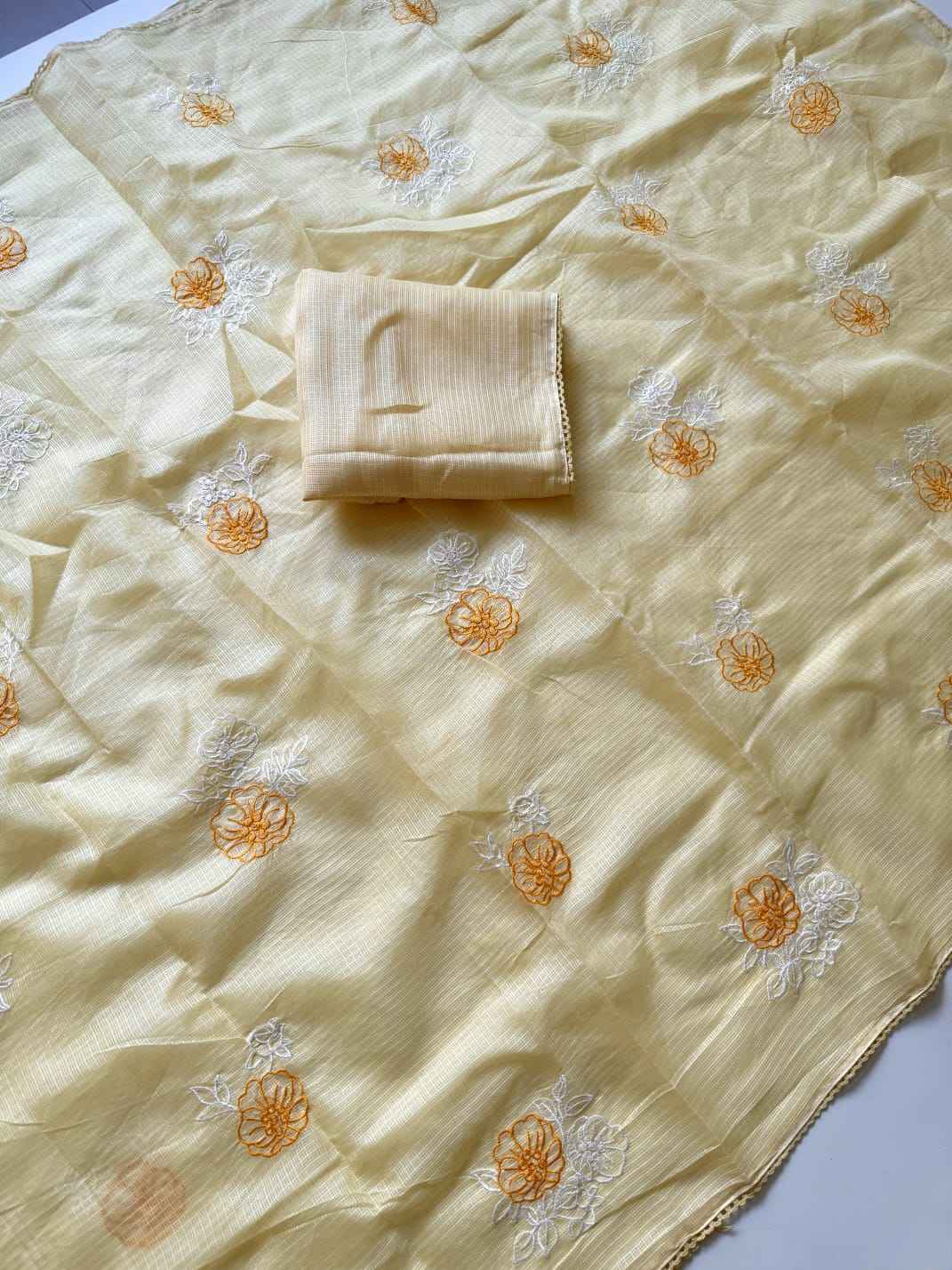 PREMIUM KOTA DORIYA SILK THREAD WORK SAREE 