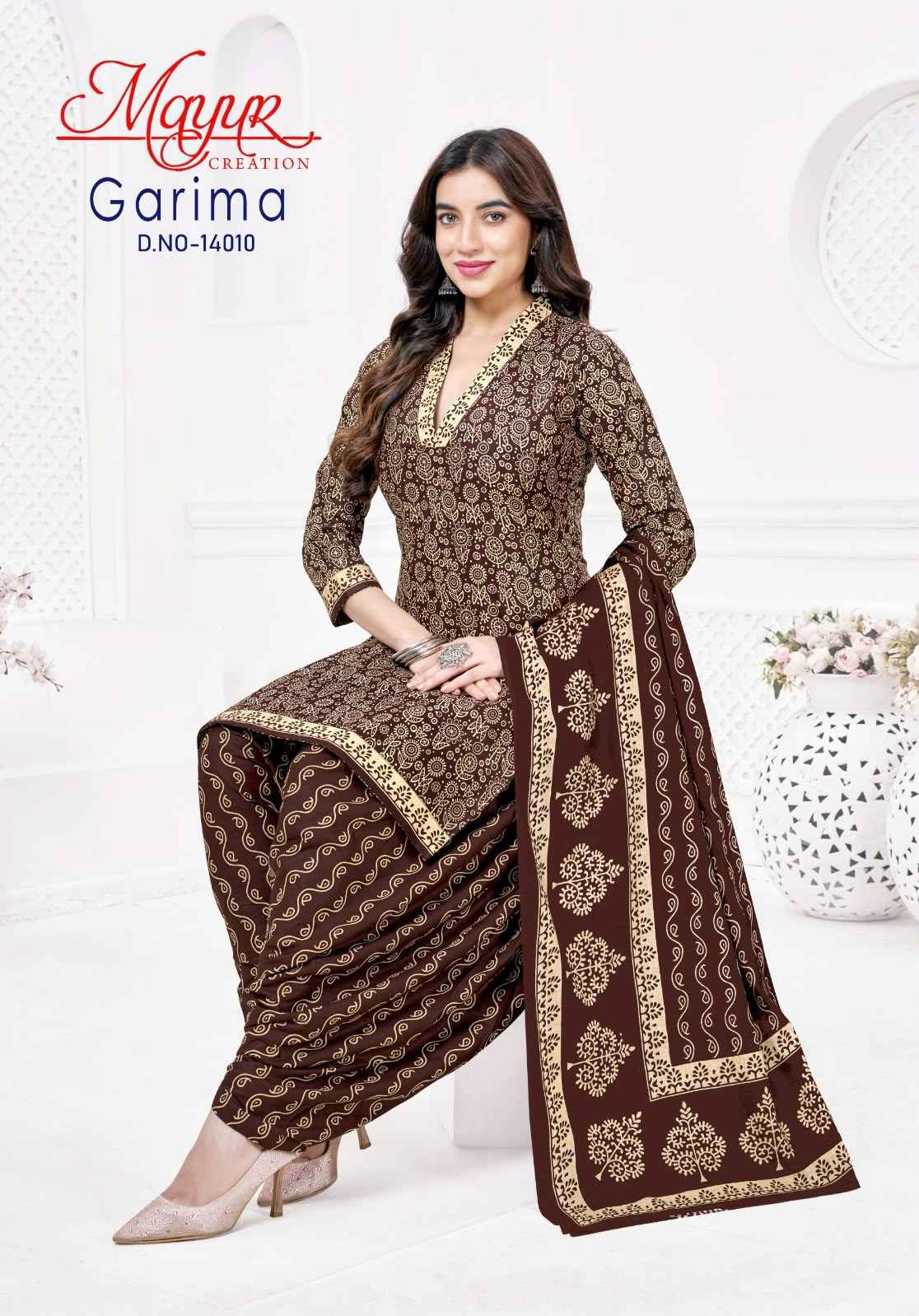 MAYUR GARIMA VOL-14 PURE COTTON PRINTED READYMADE PATIYALA SUIT 