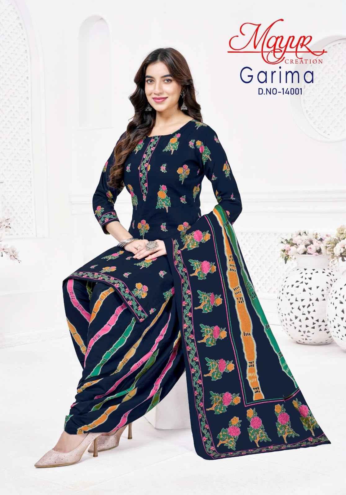 MAYUR GARIMA VOL-14 PURE COTTON PRINTED READYMADE PATIYALA SUIT 