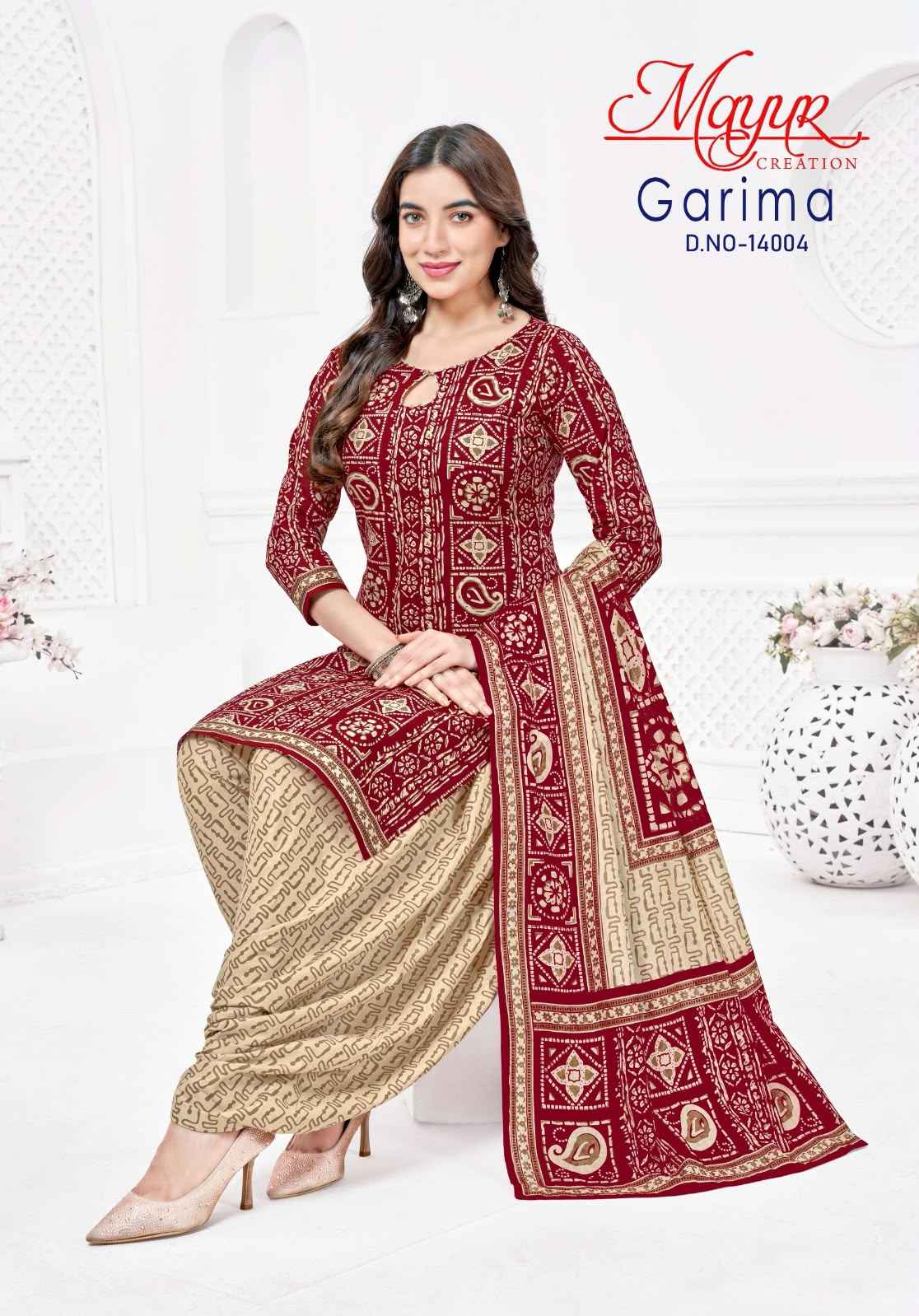 MAYUR GARIMA VOL-14 PURE COTTON PRINTED READYMADE PATIYALA SUIT 