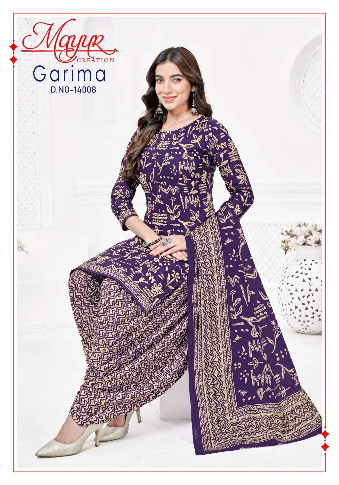 MAYUR GARIMA VOL-14 PURE COTTON PRINTED READYMADE PATIYALA SUIT 