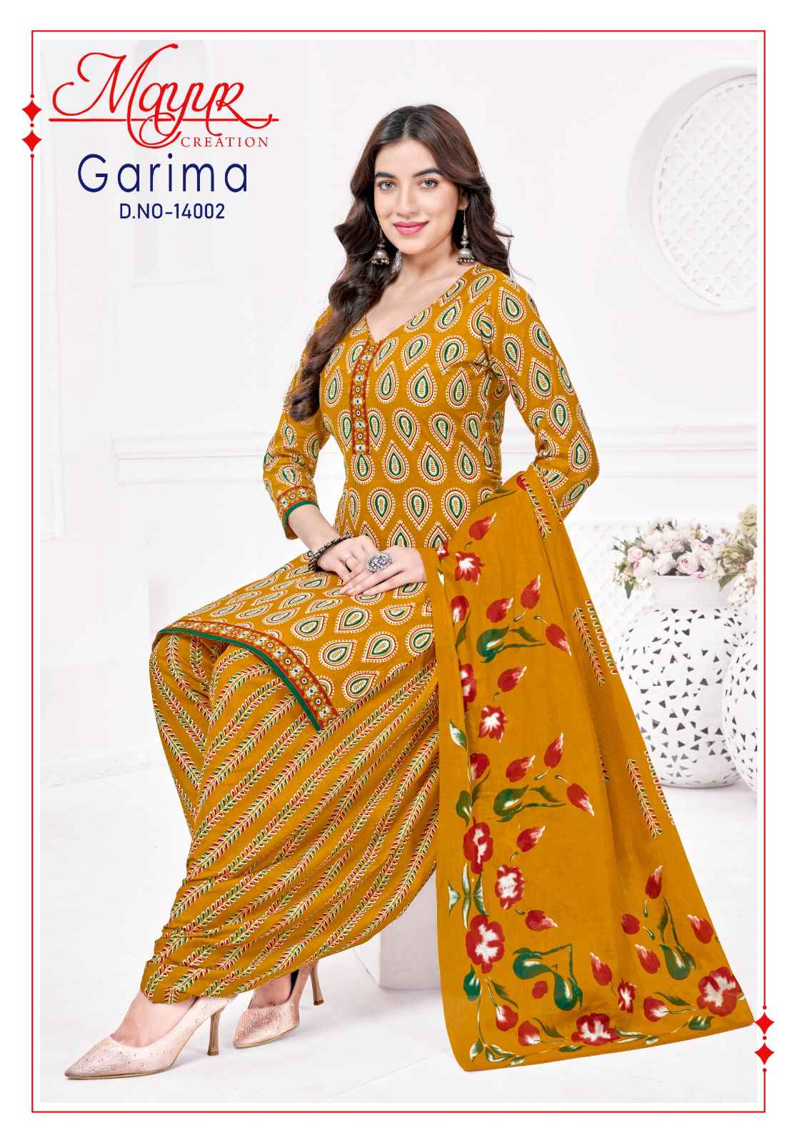 MAYUR GARIMA VOL-14 PURE COTTON PRINTED READYMADE PATIYALA SUIT 