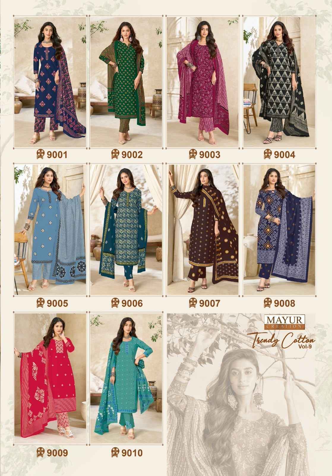 MAYUR TRENDY COTTON VOL-9 PURE COTTON PRINTED DRESS MATERIAL 