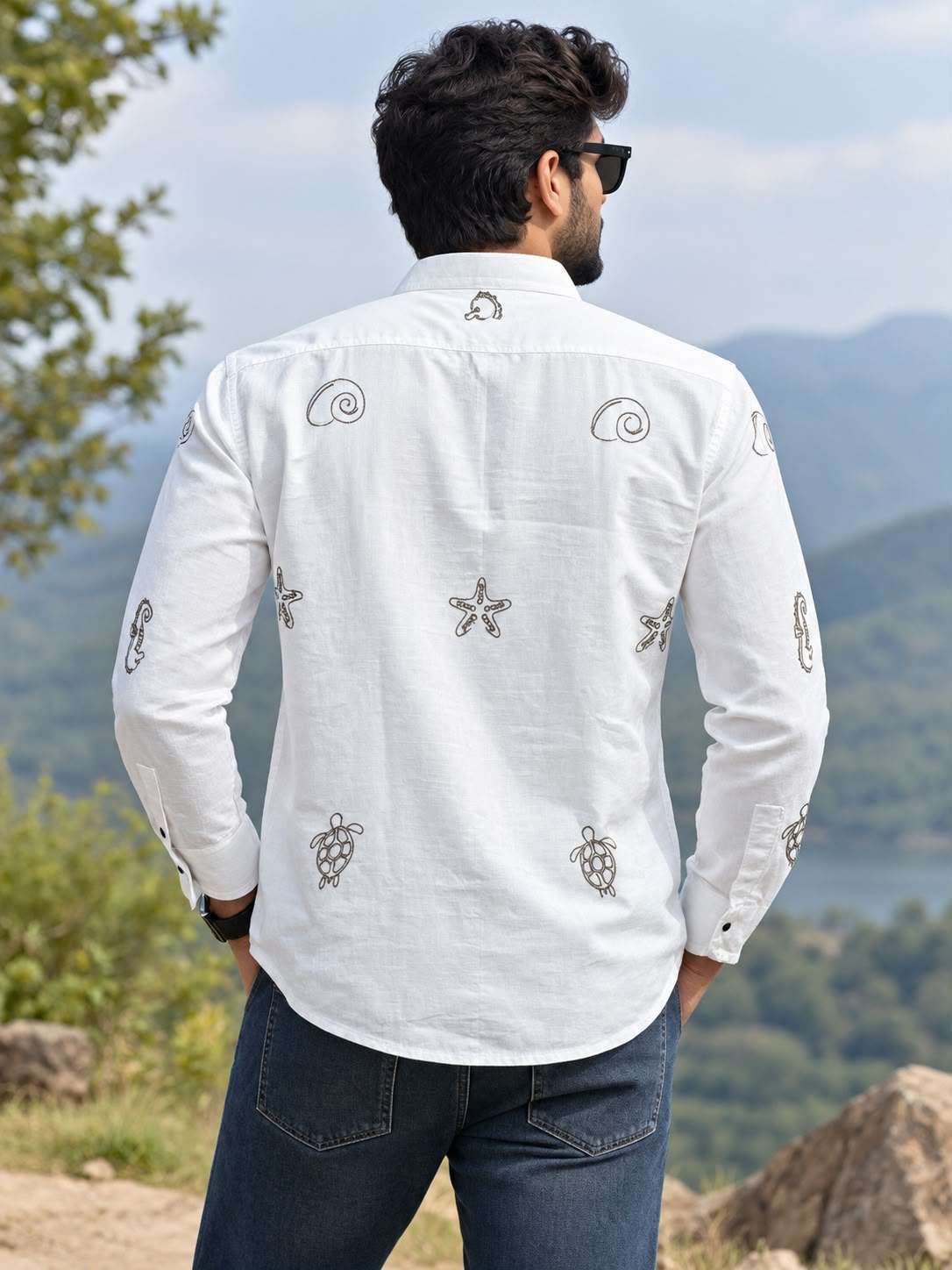 MENS EXCLUSIVE COTTON EMBRODARY WORK STYLISH SHIRT 