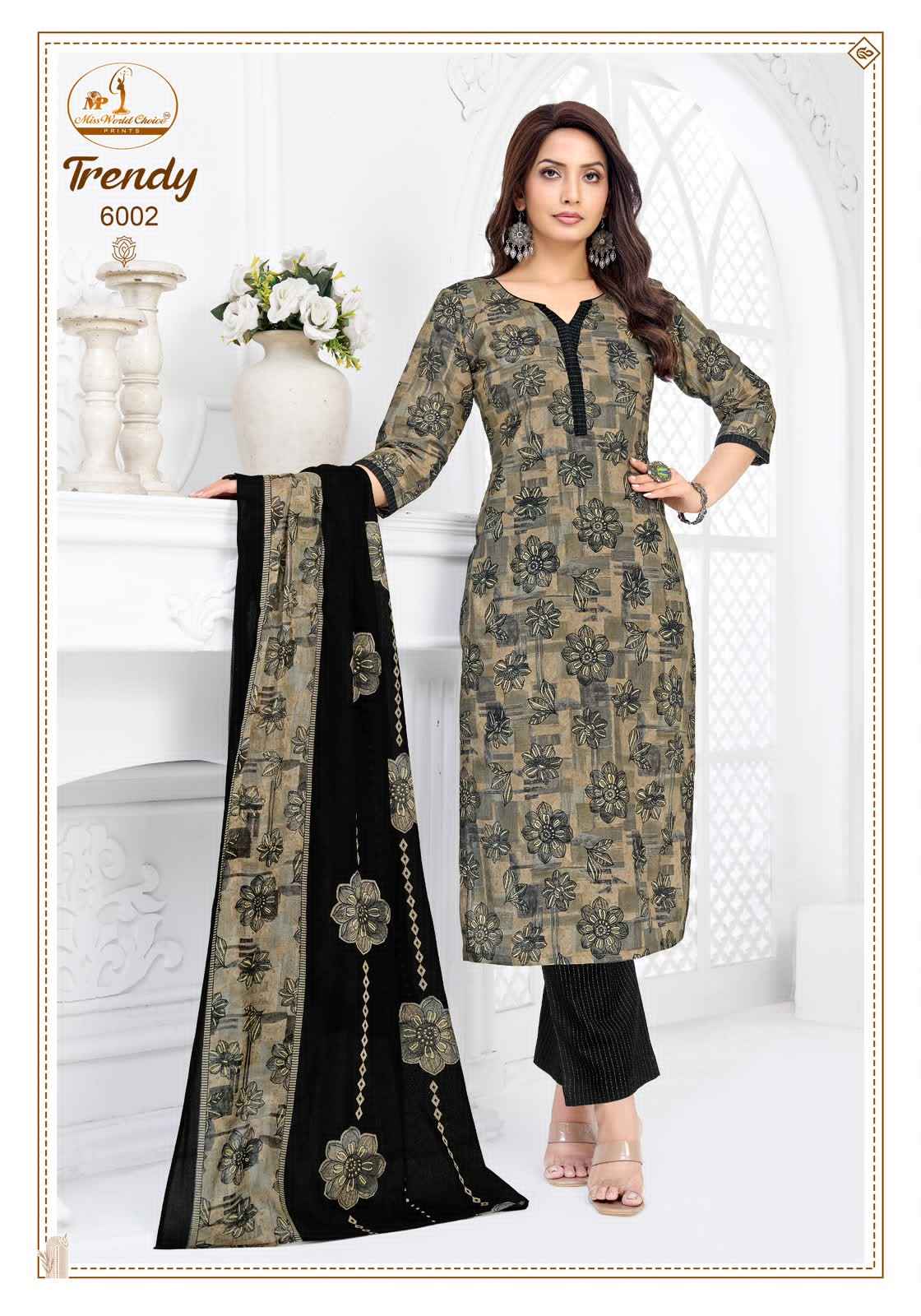 MISS WORLD TRENDY VOL-6 PURE COTTON PRINTED READYMADE SUIT
