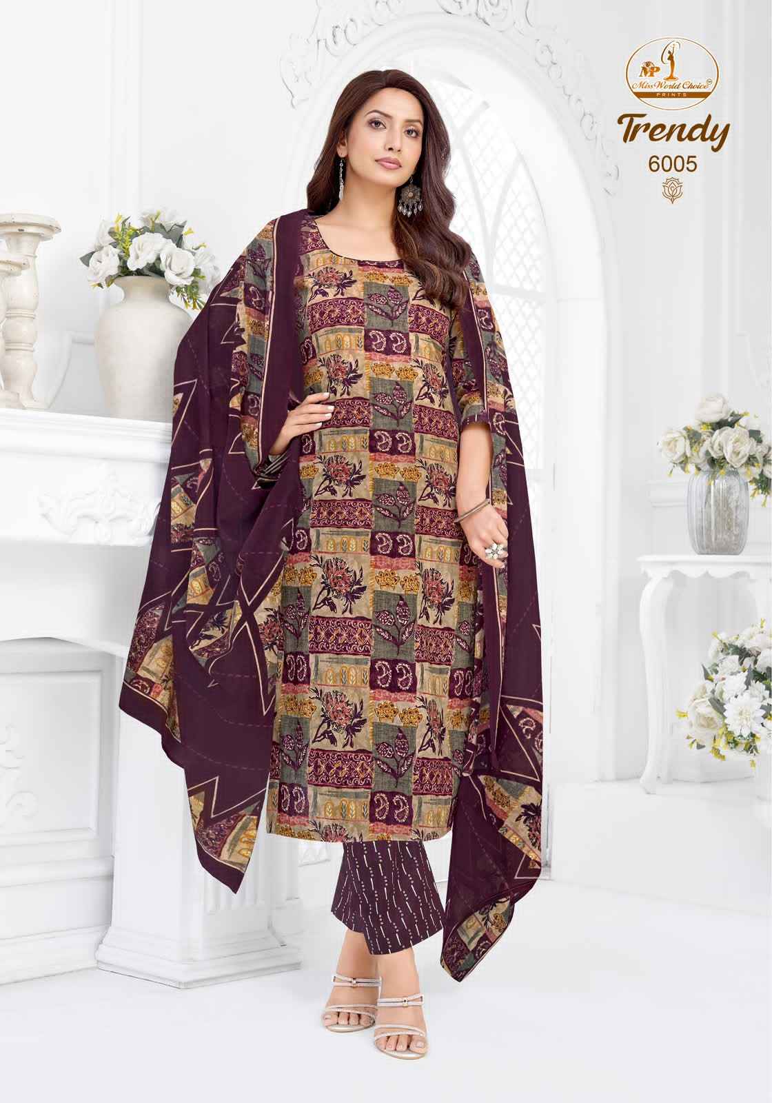 MISS WORLD TRENDY VOL-6 PURE COTTON PRINTED READYMADE SUIT