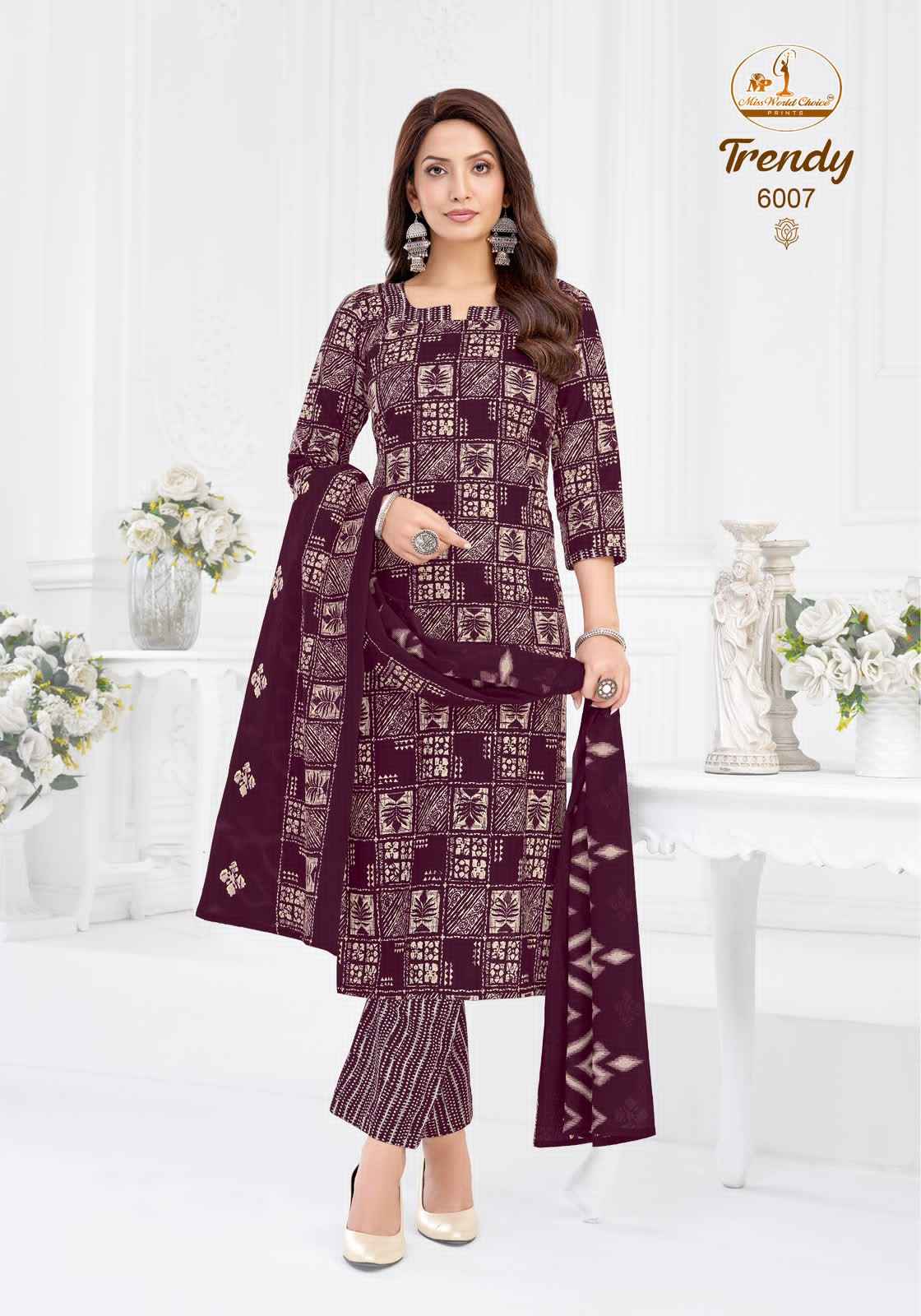 MISS WORLD TRENDY VOL-6 PURE COTTON PRINTED READYMADE SUIT