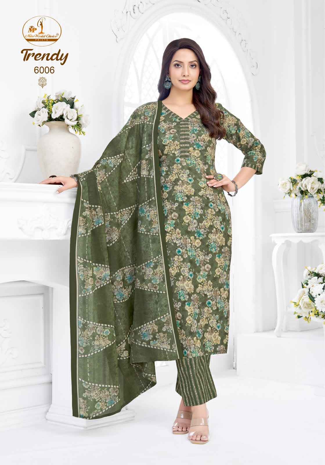 MISS WORLD TRENDY VOL-6 PURE COTTON PRINTED READYMADE SUIT