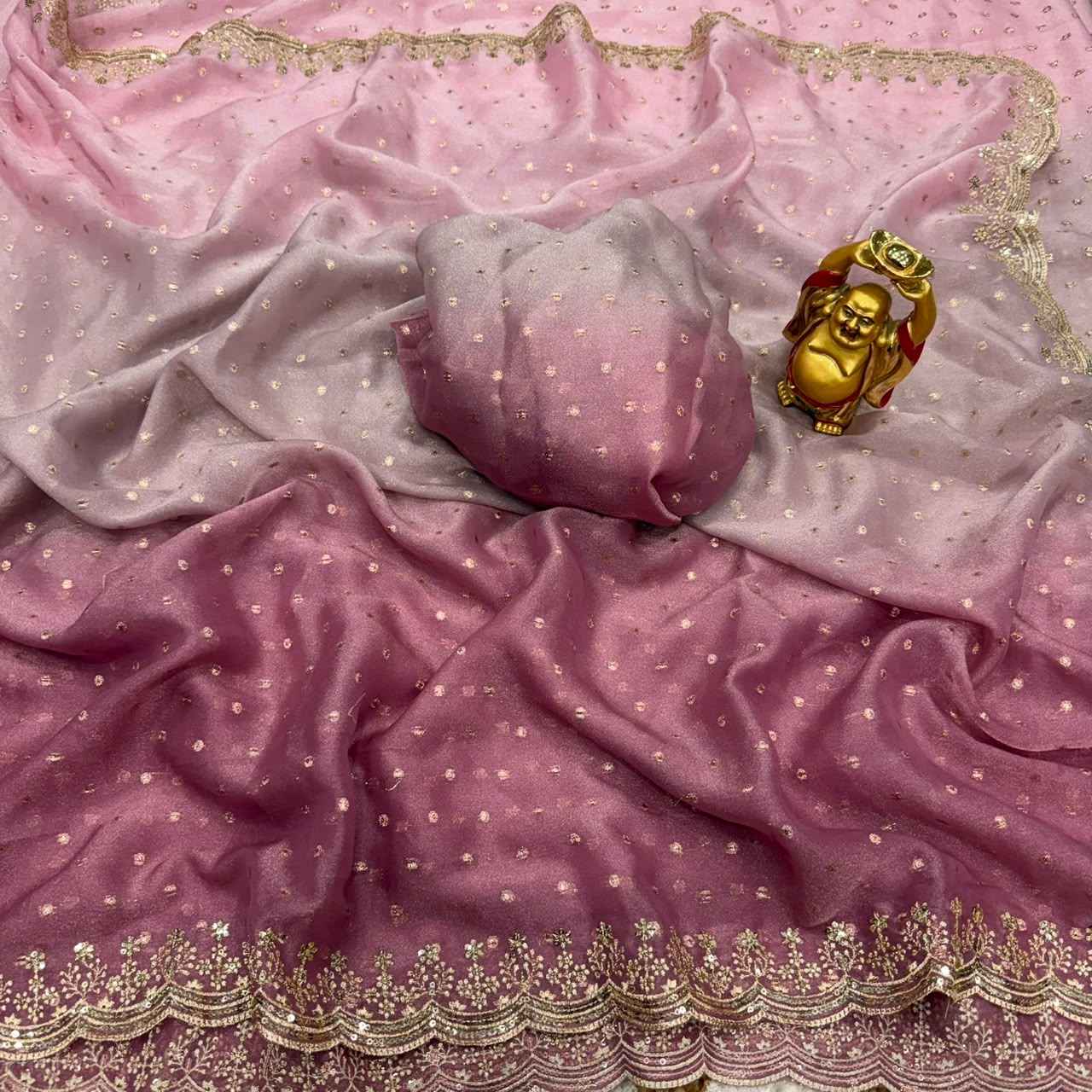 MOSS BUTTI SEQWANCE WORK SAREE